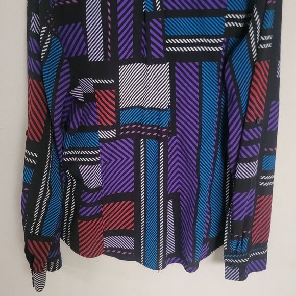 Dana Buchman Womens Size XL Extra Large Button Down Blouse Top Shirt Abstract - Picture 7 of 10